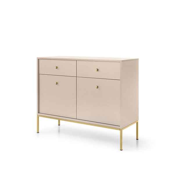 MASSENO KOMODA MONDO, 104/83/39 cm s 2 zásuvkami a 2 dvířky, béžová