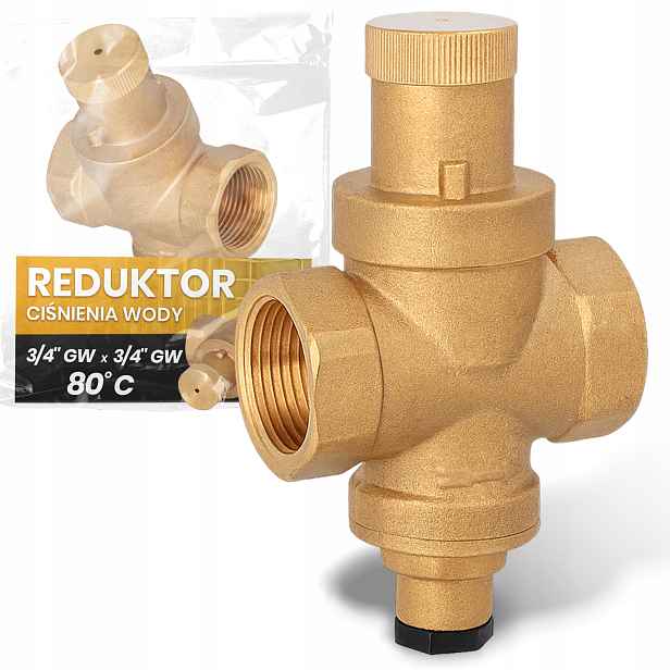 Reduktor Tlaku Vody 3/4 Mosazný regulátor Redukčního Ventilu 4 Bar Nj-t