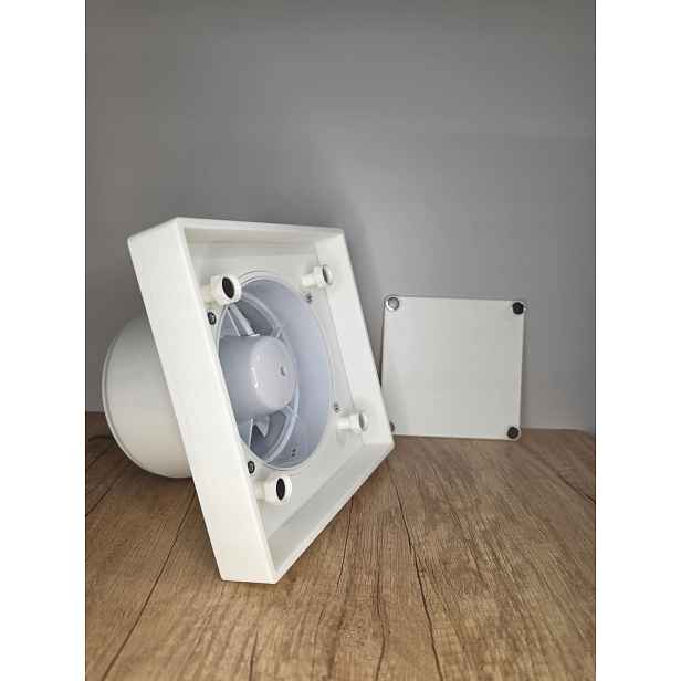 Skrytá Ventilační Mřížka s ventilátorem 125 mm – bílá – čtvercová