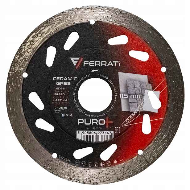 Diamantový kotouč 115 mm Puro+ Ø115 mm x 22,23 mm Puro+ FERRATi