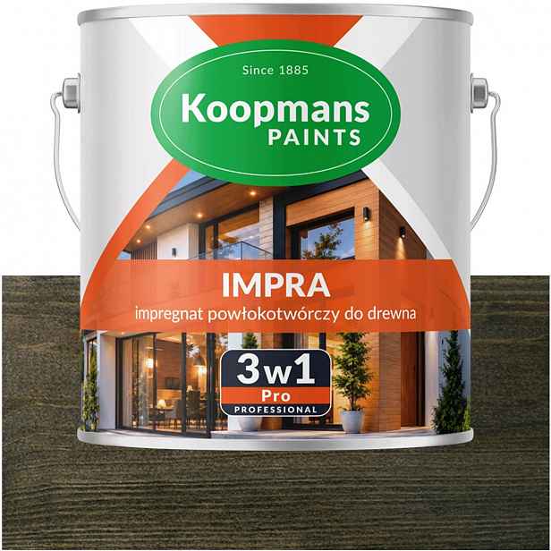 Koopmans Impra 3v1 Pro Lazura na dřevo fasády 239 Černý Dub 2,5L