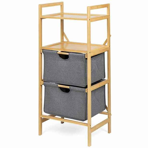 Koupelnový regál WABISABI TOWER BOX, bambusový