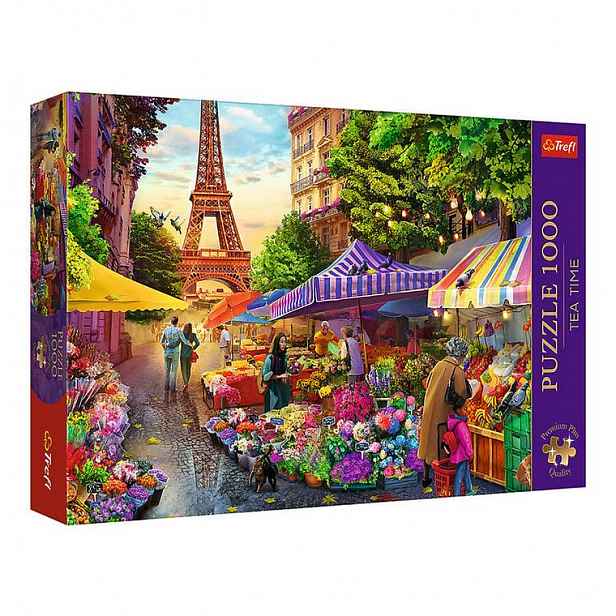 Puzzle Květinový trh v Paříži 1000 dílků