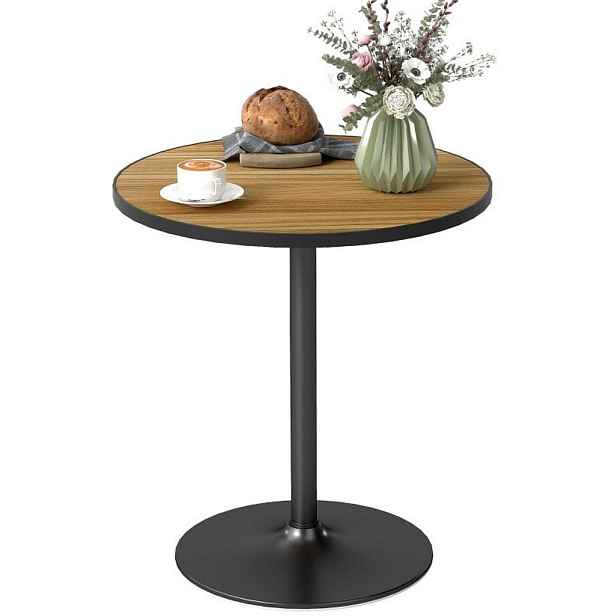 Redom JÍDELNÍ stůl Ø70/76 cm s deskou v dekoru dubu, stabilní podstavec a protiskluzové podložky, Dub