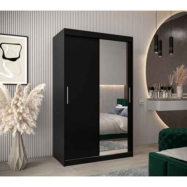 Skříň s posuvnými dveřmi v šířce 120 cm TIMEA 2 - černá