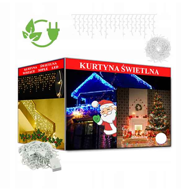 Světelný Závěs Rampouchy 500 Led Lampy Bílé Studené