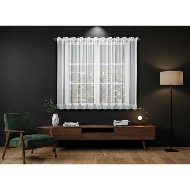 Krátká záclona se zirkony MADELEINE bílá 300x150 cm nebo Rozměr: 300x150 cm