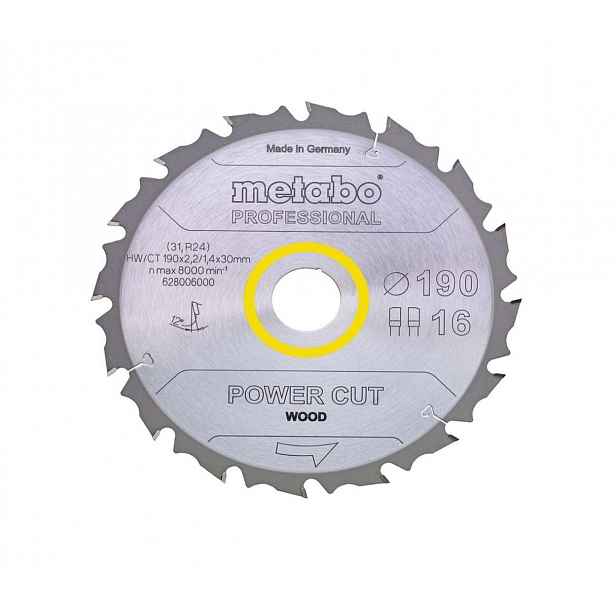Metabo - Pilový kotouč na dřevo, 190x30 mm, 16 zubů 628006000