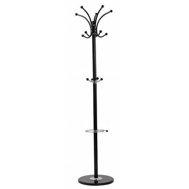 Ocelový věšák Compactor s mramorovým podstavcem 38 x 170 cm, černý