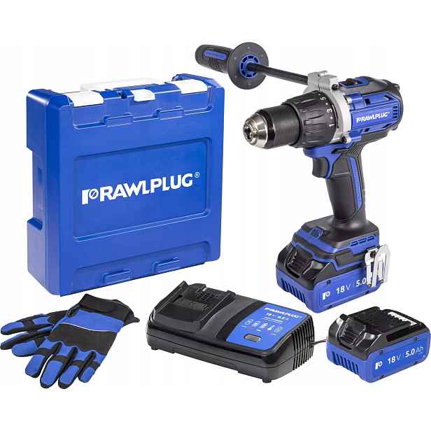 Rawlplug Aku Vrtačka Příklep 18V 100NM Nabíječka Kufr Akumulátor x2