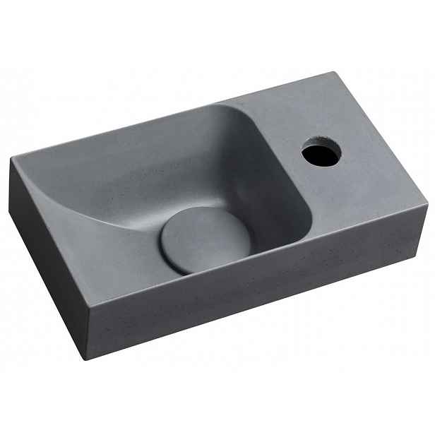 Sapho Small - Umývátko, 31x17 cm, bez přepadu, otvor pro baterii vpravo, šedá PK30517
