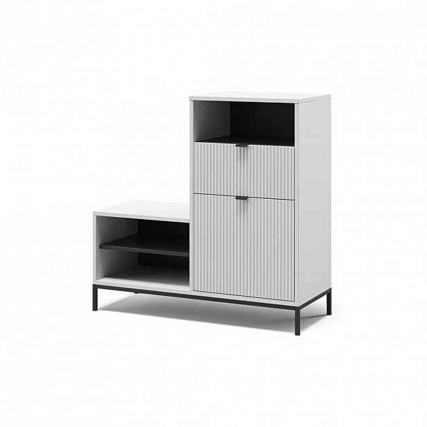 Vicco BOTNÍK S LAVICÍ Eliza Bílá 100 x 98.5 cm s dvířky a zásuvkou