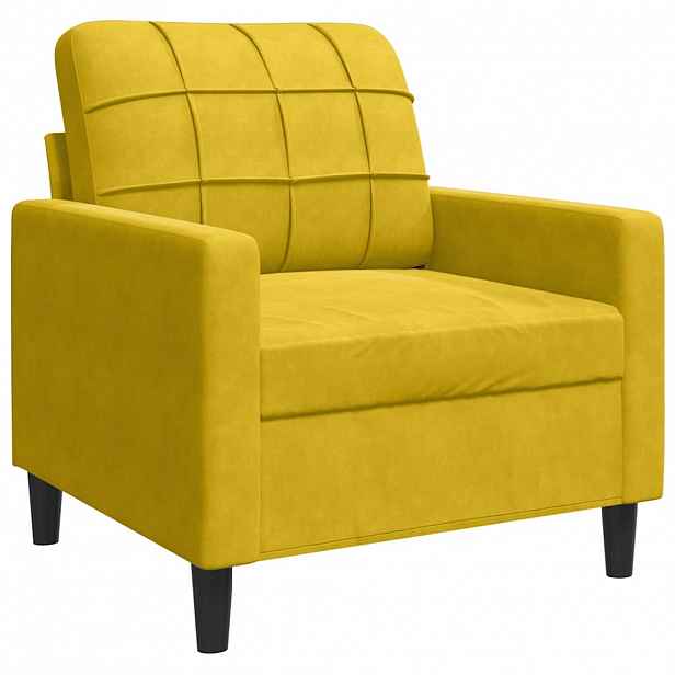 vidaXL Křeslo žluté 60 cm samet
