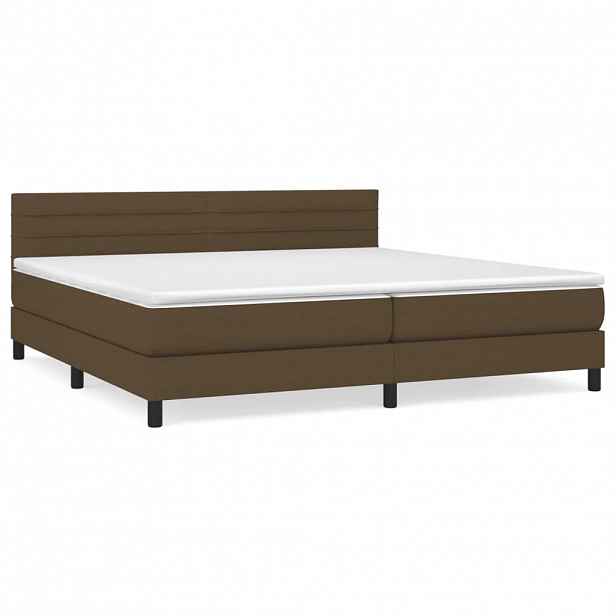 vidaXL Box spring postel s matrací tmavě hnědá 200x200 cm textil