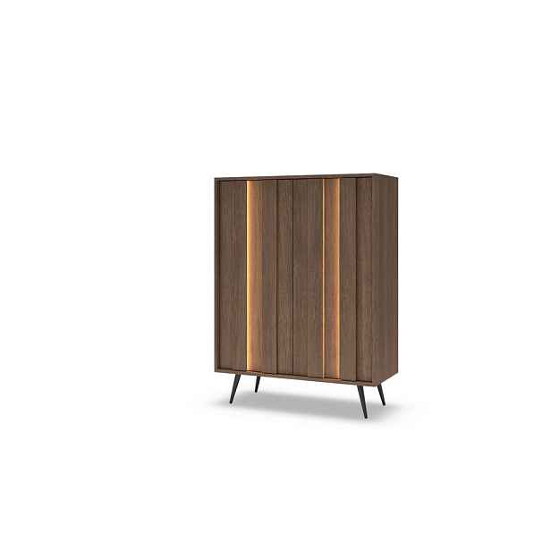 MASSENO KOMODA DAVANTI, 93,5/125,6/40 cm se zásuvkami a 2 dvířky, dekor dub