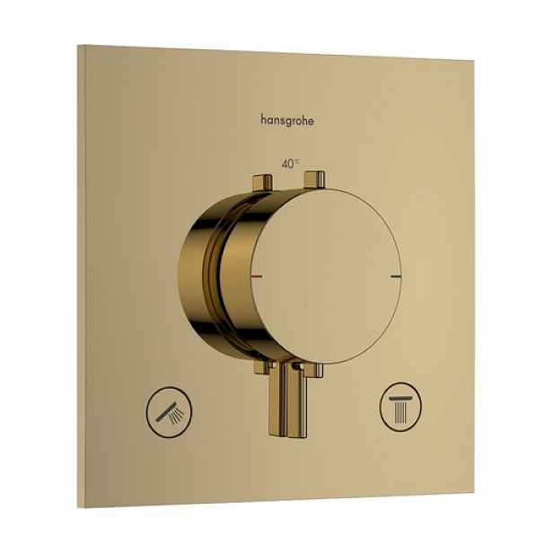 Sprchová a vanová baterie Hansgrohe Ecostat Comfort E bez podomítkového tělesa leštěný vzhled zlata 33711990