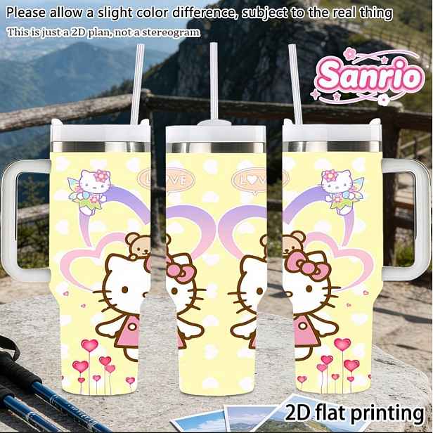 Termohrnek termoska velká lahev na pití Hello Kitty Růžová Kawaii Ytk 1200 ml