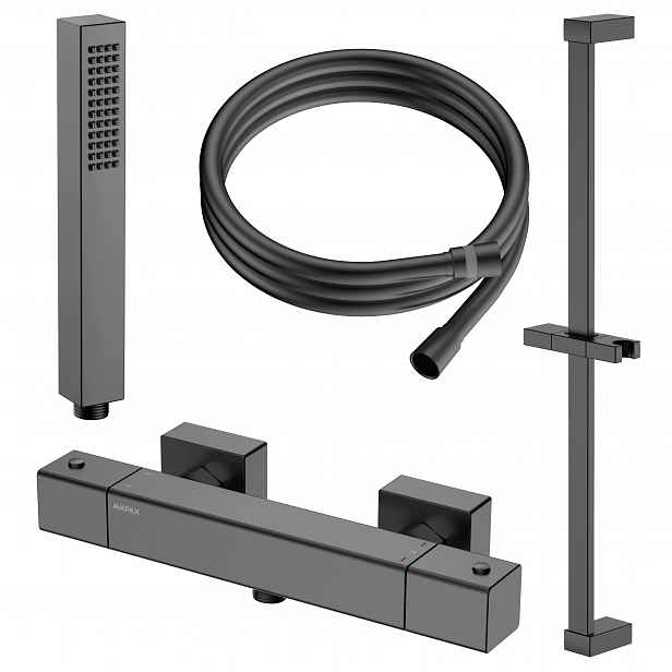Termostatická sprchová baterie Gun Grey Metal s tyčí Caro