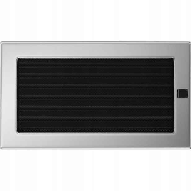 Ventilační mřížka do krbu 17x30 niklovaná s žaluzií
