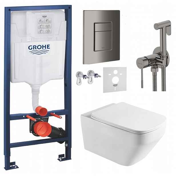 Set Wc Stelaz Grohe Wc Mísa Tornado Tlačítko Grafit baterie grafit