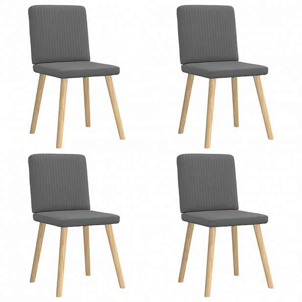 vidaXL Jídelní židle 4 ks tmavě šedé textil