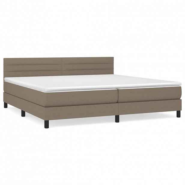 vidaXL Box spring postel s matrací taupe 200x200 cm textil