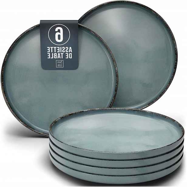 Jídelní servis Living 6 ks rustikální, moderní jídelní talíře 20 cm