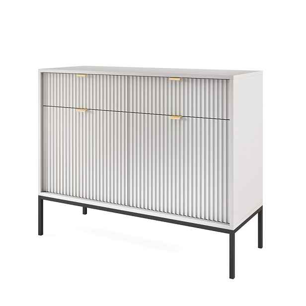 MASSENO KOMODA STELLARE, 104/83/39 cm s 2 zásuvkami a 2 dvířky, šedá