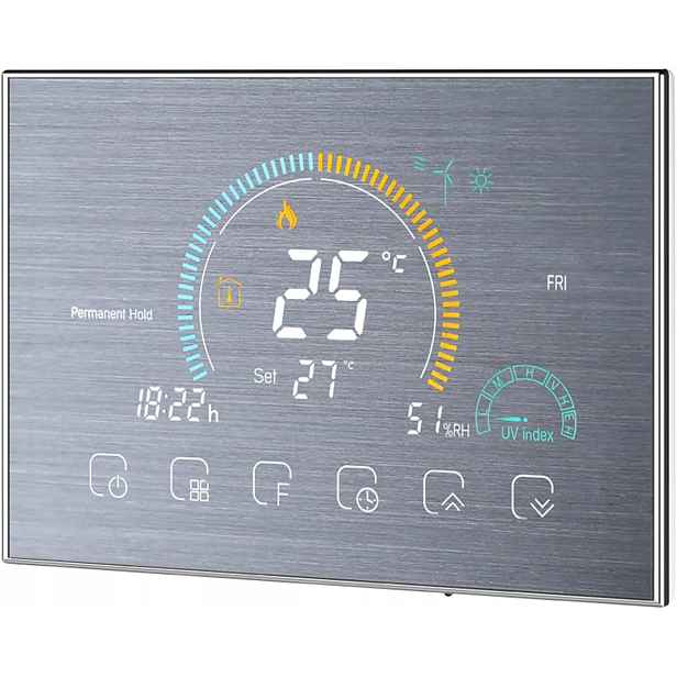 Kavolet BHT-8000 Inteligentní programovatelný Wi-Fi termostat stříbrný
