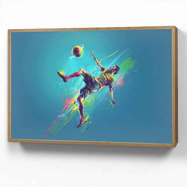 OnlyWow DOBÍJECÍ NOČNÍ LAMPIČKA Fotbalista - Stříkající barva - Barevné - Míč 100x70 cm