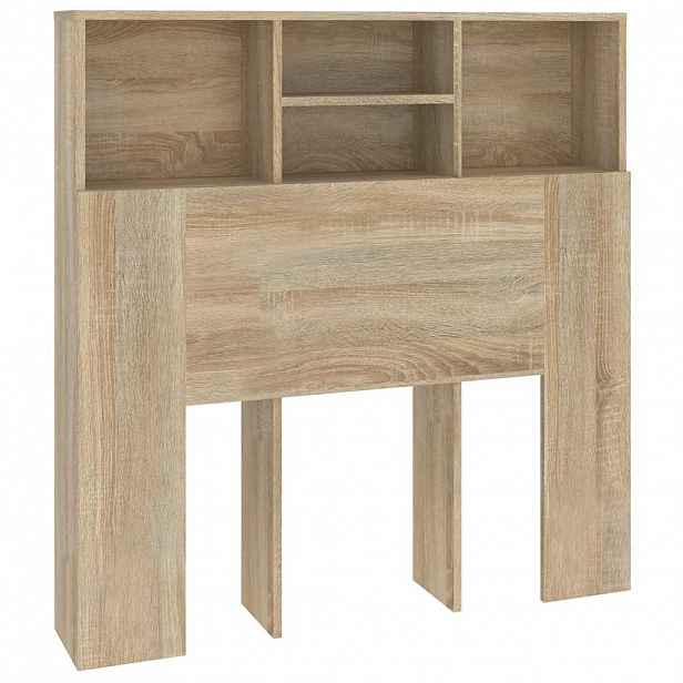 vidaXL Čelo postele s úložným prostorem dub sonoma 100 x 19 x 103,5 cm