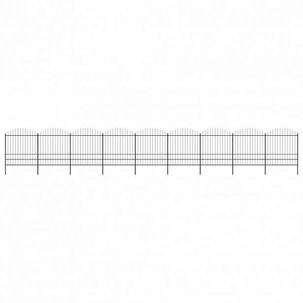 vidaXL Zahradní plot s kopím nahoře ocelový 1506 x 200 cm černý