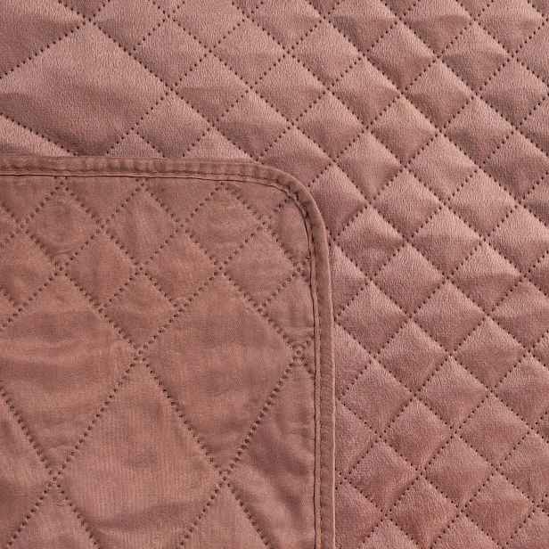Přehoz na postel LUIZ/3 170x210 cm růžový prošívaná glamour pléd s kosočtverci