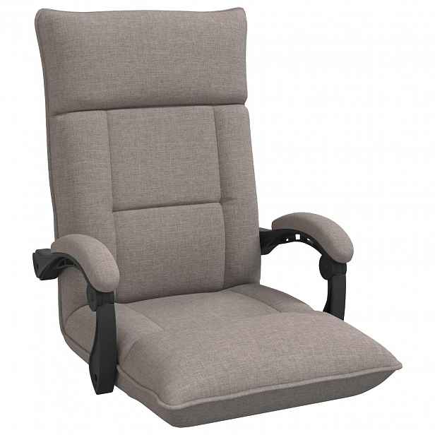 vidaXL Nastavitelná podlahová židle Taupe Textil