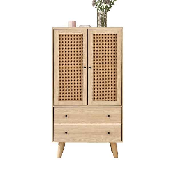 Modenvie SIDEBOARD 60/120/40 cm z dřevotřísky v dubové barvě se 2 dvířky a 2 zásuvkami