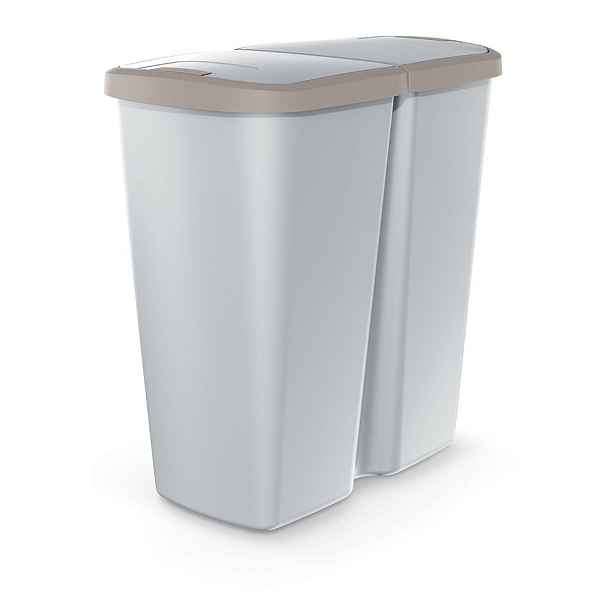 Prosperplast Odpadkový koš COMPACTO DUA popelavý/světle hnědý, varianta 50 l