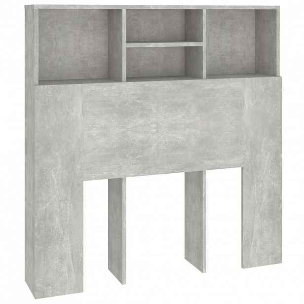 vidaXL Čelo postele s úložným prostorem betonově šedé 100x19x103,5 cm