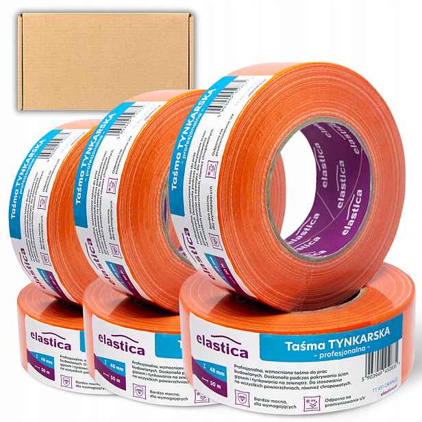 24 x Fasádní Omítková Páska Oranžová Stavební Ultra Silná 48 mm x 50 m