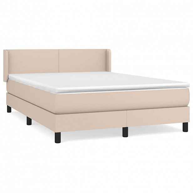 vidaXL Box spring postel s matrací cappuccino 140x190 cm umělá kůže