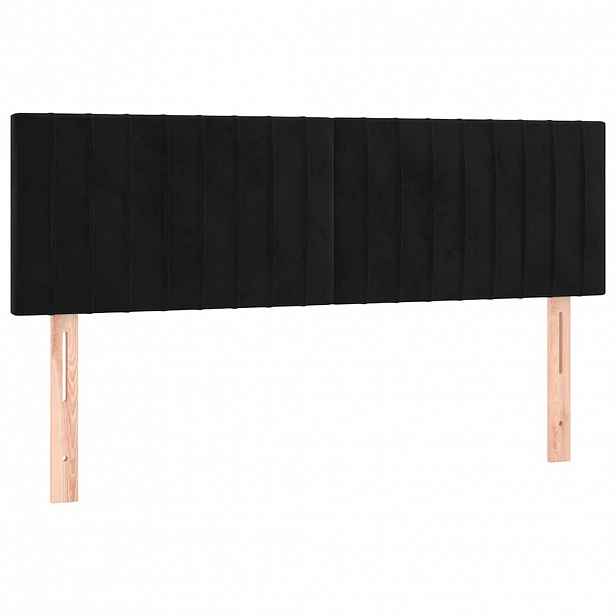 vidaXL Čela postele černá 144x5x78/88 cm samet