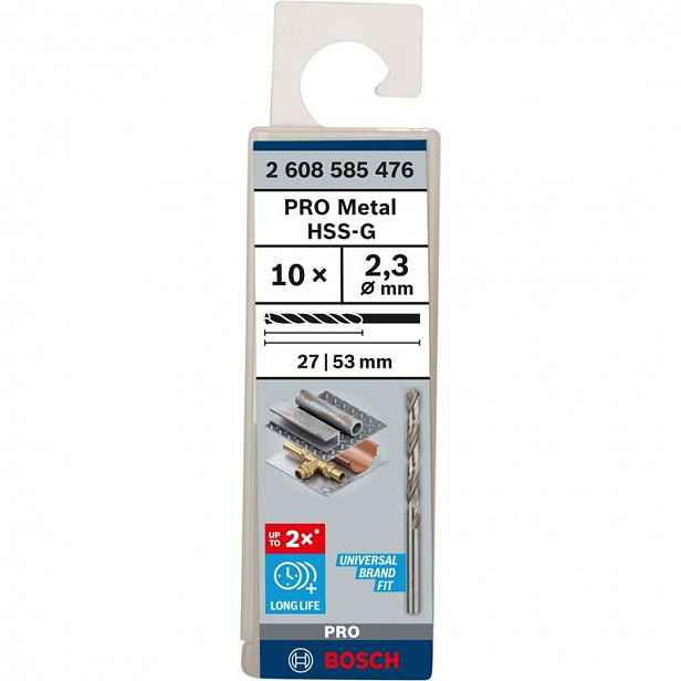 Bosch - Sada vrtáků do kovu, 2,3x53 mm, 10 ks 2608585476