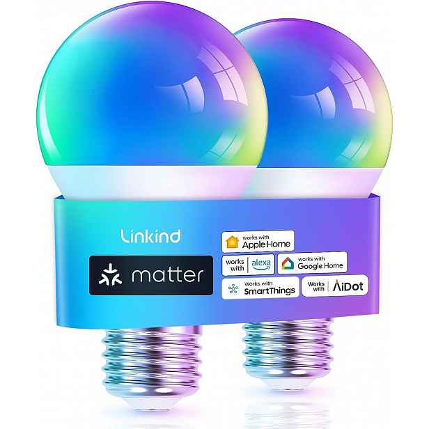 Chytrá Led Žárovka E27 Rgbtw Matter 9W Wifi Hudba Hlasové Ovládání