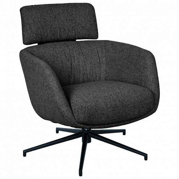 Dieter Knoll RELAXAČNÍ KŘESLO, kov, textil, černá, tmavě šedá