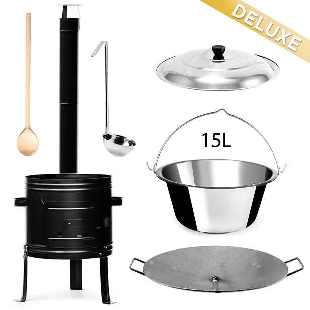 Perfect Home PL-Set-70 DELUXE Kotlíková souprava 15L, 6ks – kotlina/kotlík/poklice/vařečka/naběračka/deska