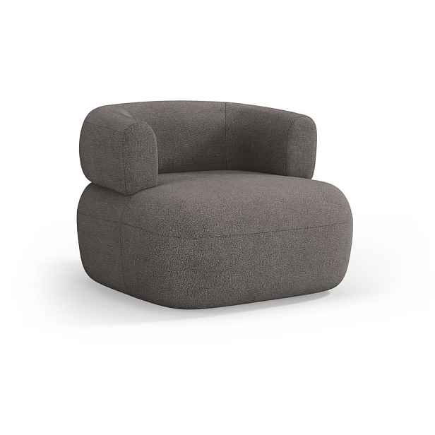 Šedé křeslo z textilie bouclé Jenny – Micadoni Home