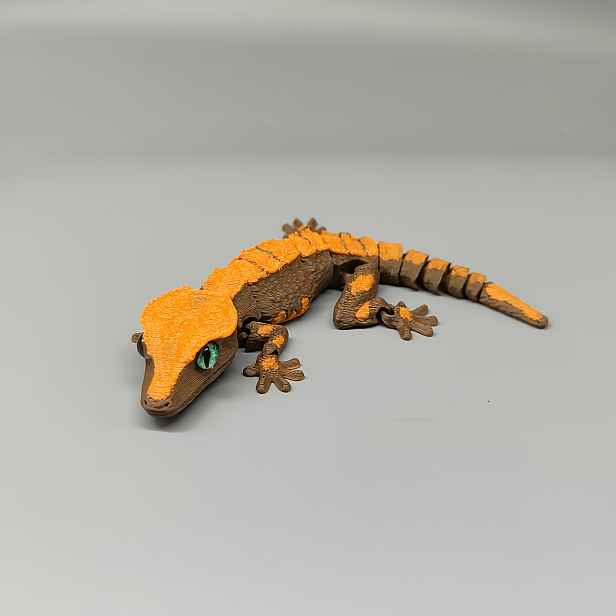 TEMU 3D tištěná miniaturní soška ještěrky do zahrady s výraznýma očima - Náhodné barvy těla a očí pro větší zábavu - Odolný plastový model , vhodný