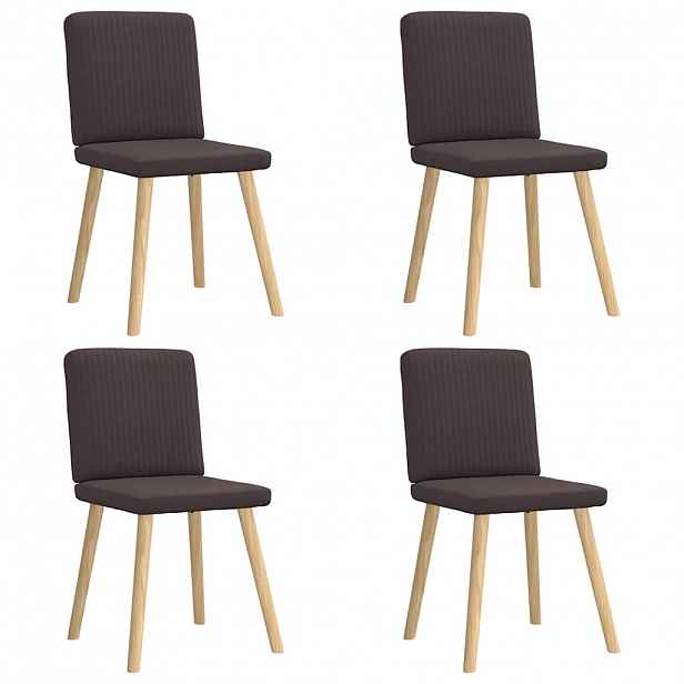 vidaXL Jídelní židle 4 ks tmavě hnědé textil