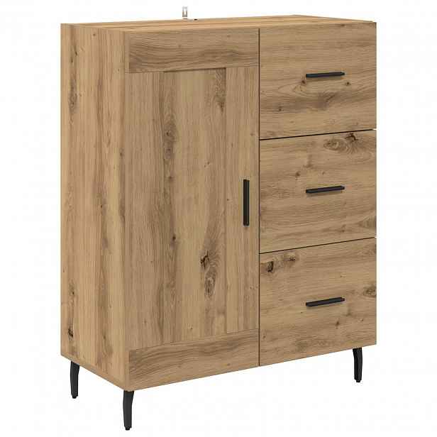 vidaXL Servírovací skříň Artisanový dub 69,5 x 34 x 90 cm