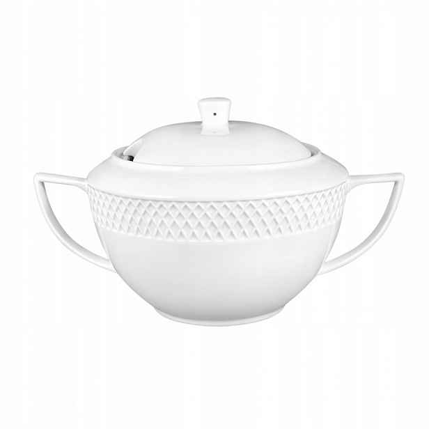 Bílá porcelánová polévková váza Velká s držadly a víkem 2,8 L Wilmax