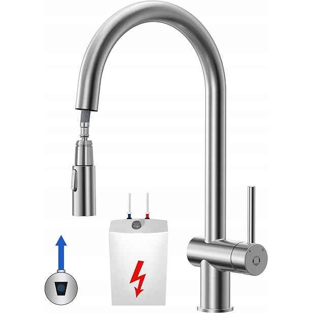 Kuchyňská stojánková baterie Cecipa faucet stříbrná